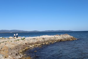 Promenade piétonne bord de mer Hyères in Hyères, france