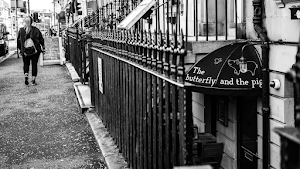 The butterfly and the pig in Glasgow, united kingdom